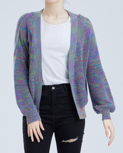 "Daria" Women Cotton Space-dyed Knitted Cardigan