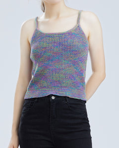 "Demi" Women Cotton Space-dyed Knitted Vest Top