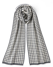 Load image into Gallery viewer, &quot;Zona&quot; 100% Cashmere Houndstooth Scarf
